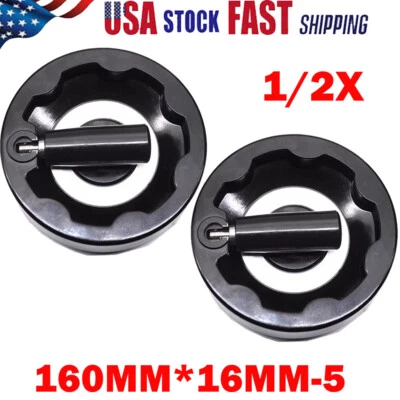 1/2x 16x160mm Inside Ripple Fold Away Hand Wheel For Milling Machine Black HOT - Image 1 of 4