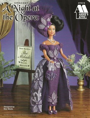 A Night at the Opera Crochet Gown Earrings Barbie Shoes Necklace Purse Bracelet - Image 1 of 2