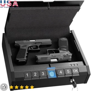 Schnellzugriff biometrischer Waffentresor tragbar Fingerabdruck Pistolenschloss Aufbewahrung Tastatur - Bild 1 von 7