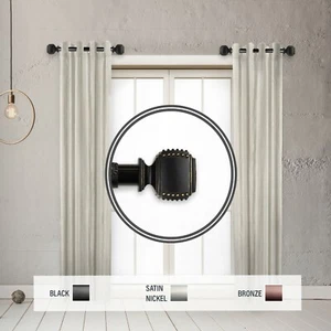 Bane 1" Side Curtain Rod 12-20 inch long (Set of 2) - Picture 1 of 9