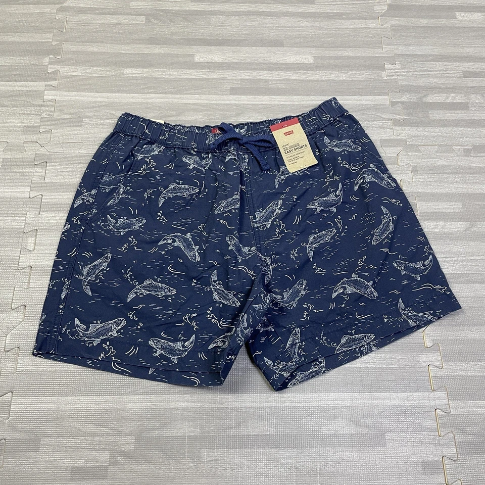 Levi’s XX CHINO Easy Stretch Shorts Graphic Print Mens Size M 6” Navy AOP