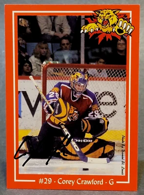 2002-03 AHL Moncton Wildcats #6 Corey Crawford Hard Signed Auto - Image 1 of 2