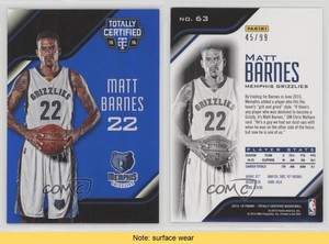 2015-16 Panini Totally Certified Mirror Blue /99 Matt Barnes #63