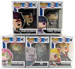 Funko Pop! Demon Slayer Tanjiro Kanao Mitsuri Rui Rengoku Set of 5 w/Protectors - Picture 1 of 4