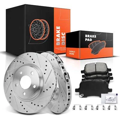 Rotores perforados y pastillas de freno de cerámica para Chevrolet Cobalt Pontiac Saturn delantero Foto 1 de 4