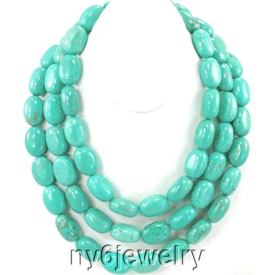Enorme collar babero llamativo turquesa magnesita verde joyería para mujer 21""-25"" Foto 1 de 3