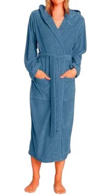 Kapuzen Bademantel Saunamantel Morgenmantel Gürtel Baumwolle Damen Herren Unisex - Bild 1 von 4