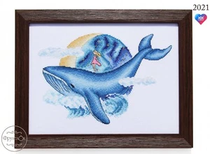 Kit de punto de cruz contado hágalo usted mismo "ballena" - Imagen 1 de 9