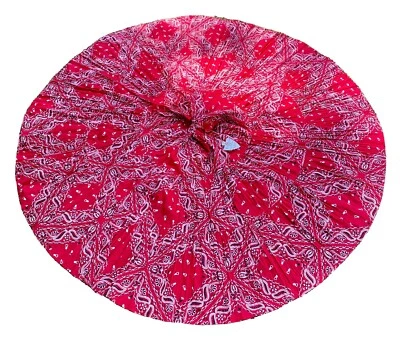 FALDA CIRCULAR COMPLETA 232”S 60’S ESTAMPADO BANDANA ROJA 32” Cintura Thunderbird Moda Foto 1 de 4