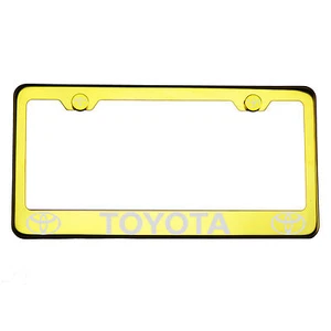 T304 Gold Chrome License Plate Frame Stainless Steel Silver custom Laser Etched - Picture 1 of 11