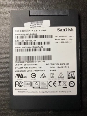 (Lot of 2) SanDisk  X400 512GB SATA 2.5" 7mm SSD SD8TB8U-512G Excellent Health - Image 1 of 3