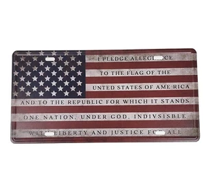 Bandera de Estados Unidos American Patriotic Pledge of Lealtiance Vehículo Auto Coche Placa de matrícula - Imagen 1 de 3