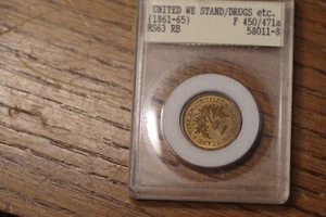 First Token MS-63 RB United We Stand Drugs etc. Civil War Token, F-450/471a RARE - Picture 1 of 2