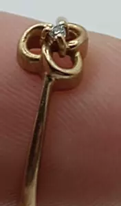 Vintage 14K Gold Ring 1/2" mit kleinem Diamanten - Bild 1 von 4