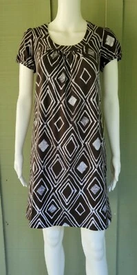 Nuevo Vestido Jersey JONES NEW YORK Deportivo Estampado Marrón Pequeño S Foto 1 de 4