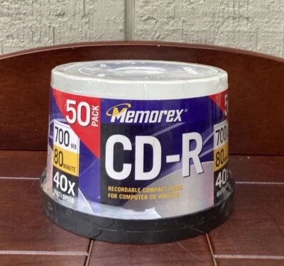 Memorex Recordable CD-R 50 Pack 40X 700Mb 80 Min Brand New Factory Sealed Discs - Image 1 of 4