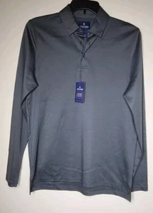 Stafford NWT Men's   Polo Shirt Long Sleeve Grey  Size Small  - Picture 1 of 4