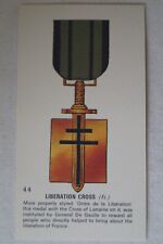 Military Medals Hard to Find Blank Back Print Card Liberation Cross France