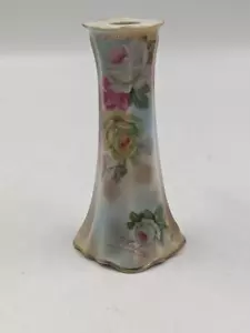 Antique Royal Rudolstadt Prussia J Hahn White Porcelain Rose Hat Pin Holder Vase - Picture 1 of 6