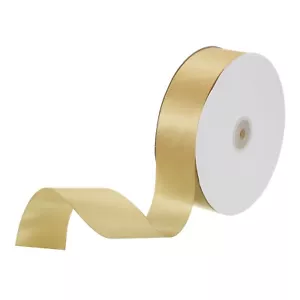 Satin Ribbon, 1-1/2 Inch x 100 Yards Gold Single Face Satin Ribbon - Picture 1 of 7