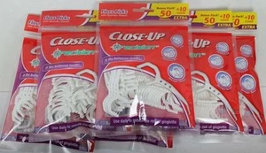 New ! 6 X 60 counts Close-Up Precision Floss Picks w/ Flouridex Thread - Picture 1 of 1