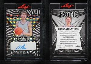 2022-23 Leaf Exotic Zebra Mosaic /7 Matas Buzelis #BA-MB3 Auto