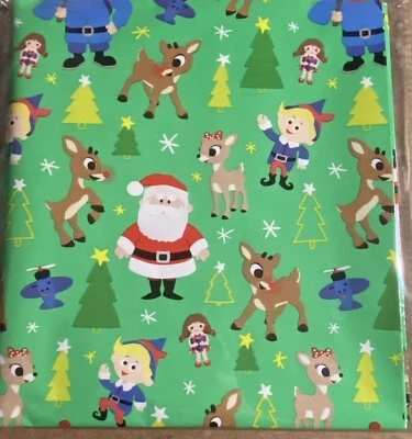 RUDOLPH THE RED NOSED REINDEER Christmas Wrapping Paper 20 Sq Ft Misfit Toys - Image 1 of 4