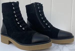 VANELi Mage Black Leather Combat Lace Up Boot Rubber Sole Women SZ 9.5M - Picture 1 of 14