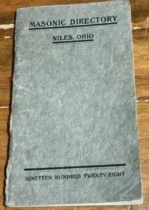 1928 Pocket Masonic Directory Of NILES, Ohio Free Mason Booklet - Picture 1 of 8