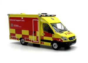 1:76 Veicolo antincendio Benz giallo furgone modello auto in metallo pressofuso - Foto 1 di 7