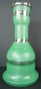 Hookah Base Green/Silver Glass Unmarked 12” Heavy Thick walled VINTAGE - Picture 1 of 11