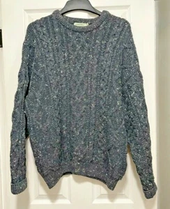 Suéter de Colección Aran Crafts 100% Lana Merino Tejido Pescador Irlanda Pequeño - Imagen 1 de 7