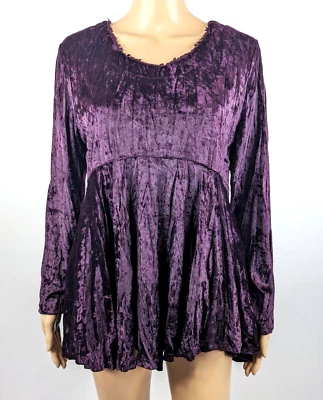 Le Chateau VTG Women Canada Women Purple Crushed Velvet Top Size M 10-12 Casual - Image 1 of 4