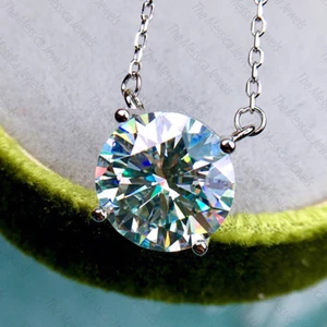 1,75 ct 8 mm runder Moissanit Damen Anhänger ohne Kette 925 Sterling Silber - Bild 1 von 11