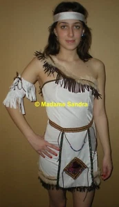 DISFRAZ INDIO ROJO NATIVO MUJER POCAHONTAS TRAJE SQUAW Vestido Elegante HALLOWEEN - Imagen 1 de 2