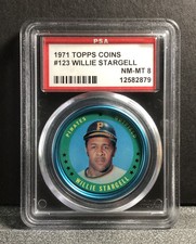 1971 Topps Coins #123 Willie Stargell HOF PITTSBURGH PIRATES *tough* PSA 8 NM-MT
