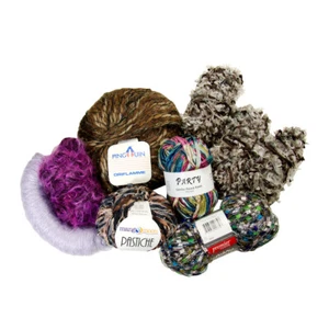 Bulk Yarns Eyelash Ribbon Chunky Fine Blends (9 Ball Skeins, Just Under 1lb Lot) - Picture 1 of 5
