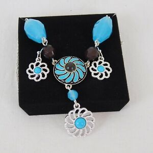 Avon Western Chic Necklace & Earring Gift Set Turquoise & Silver Colors New Box