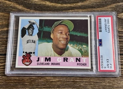 1960 TOPPS #14 JIM GRANT PSA 6 EX-MT Cleveland Indians - Image 1 of 2