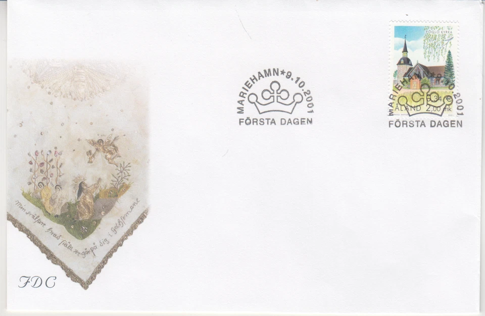 ALAND ISLANDS : 2001   FDC - SCOTT # 179   CHURCH - Image 1 of 1