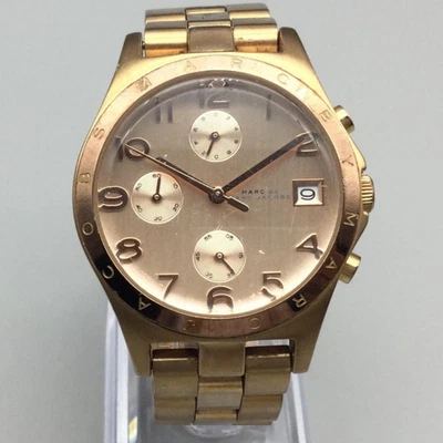 Marc by Marc Jacobs Watch Gold Tone Chronograph Date 37mm Womens New Battery - Image 1 of 4