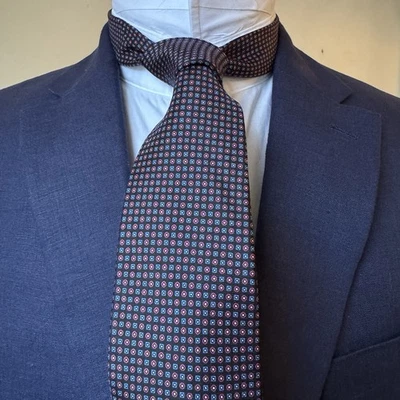 Corbata de seda vintage Christian Dior para hombre negra micro cuadrada tejida geométrica Foto 1 de 4