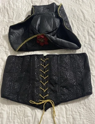 Women's Pirate Hat & Corset - Lady of the Seas Costume - Sexy Pirate - Size 1X - Image 1 of 4