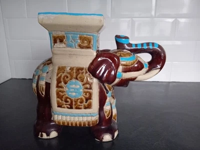 Vtg Elephant Ceramic Jardiniere Plant Pot Stand, H - 28.5cm, L - 33cm, D - 13cm - Image 1 of 4