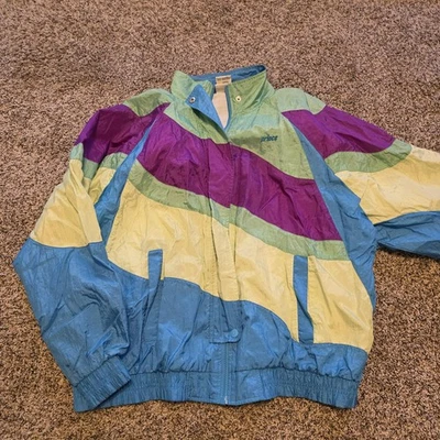 Vintage Prince Jacket Mens Large Colorblock Nylon Zip Tennis Windbreaker 90s - Image 1 of 4