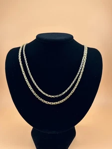 14k Solid Gold Chain Fancy Link 2.9mm Yellow Gold Necklace Bracelet - Picture 1 of 7