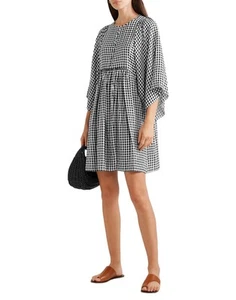 RRP€1795 MICHAEL KORS COLLECTION Tunic Dress US8 UK12 IT44 L Black Gingham - Picture 1 of 7