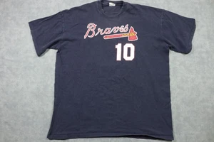 Atlanta Braves Shirt Mens 2XL Navy MLB Baseball Chipper Jones Tee Majestic - Picture 1 of 10