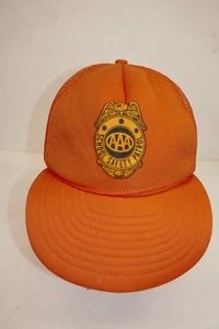 Vintage AAA School Safety Patrol  Snapback Vent Back Hat in Orange - Picture 1 of 5