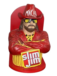 Slim Jim MACHO MAN RANDY SAVAGE Collectible Store Display Holder, ORIGINAL RED! - Picture 1 of 8